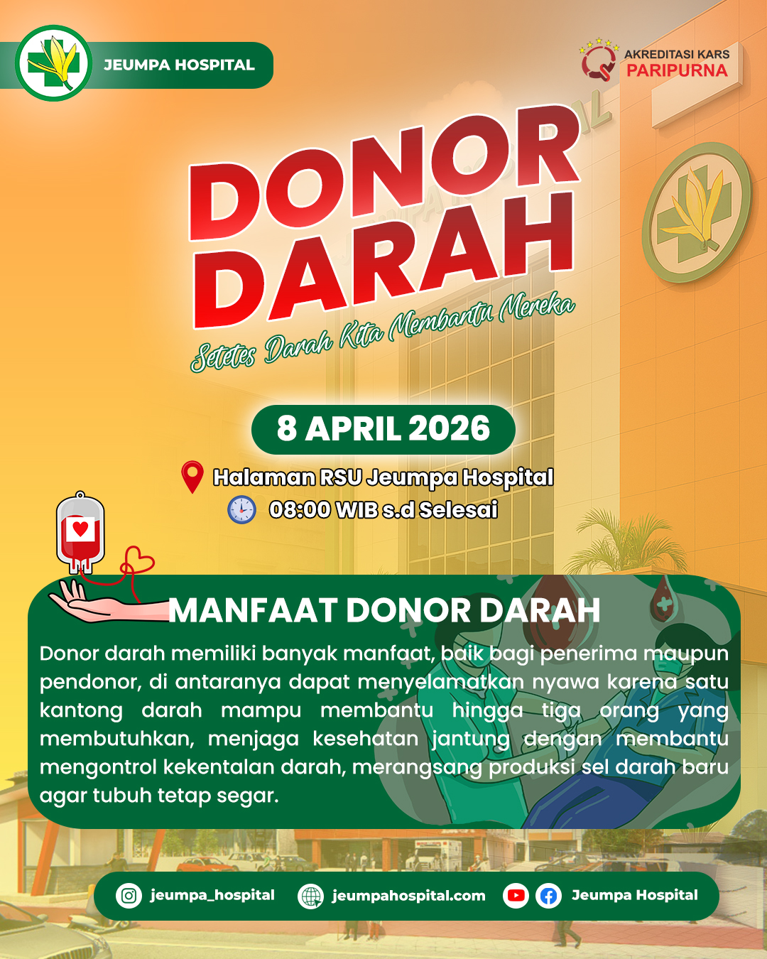 RSU Jeumpa Hospital Membuka Aksi Donor Darah
